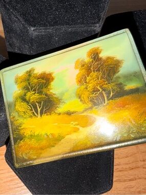 Hand painted Russian Lacquer Box, Rectangular - Vintage
